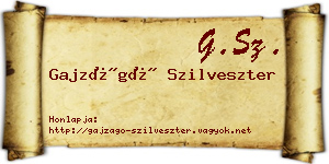 Gajzágó Szilveszter névjegykártya